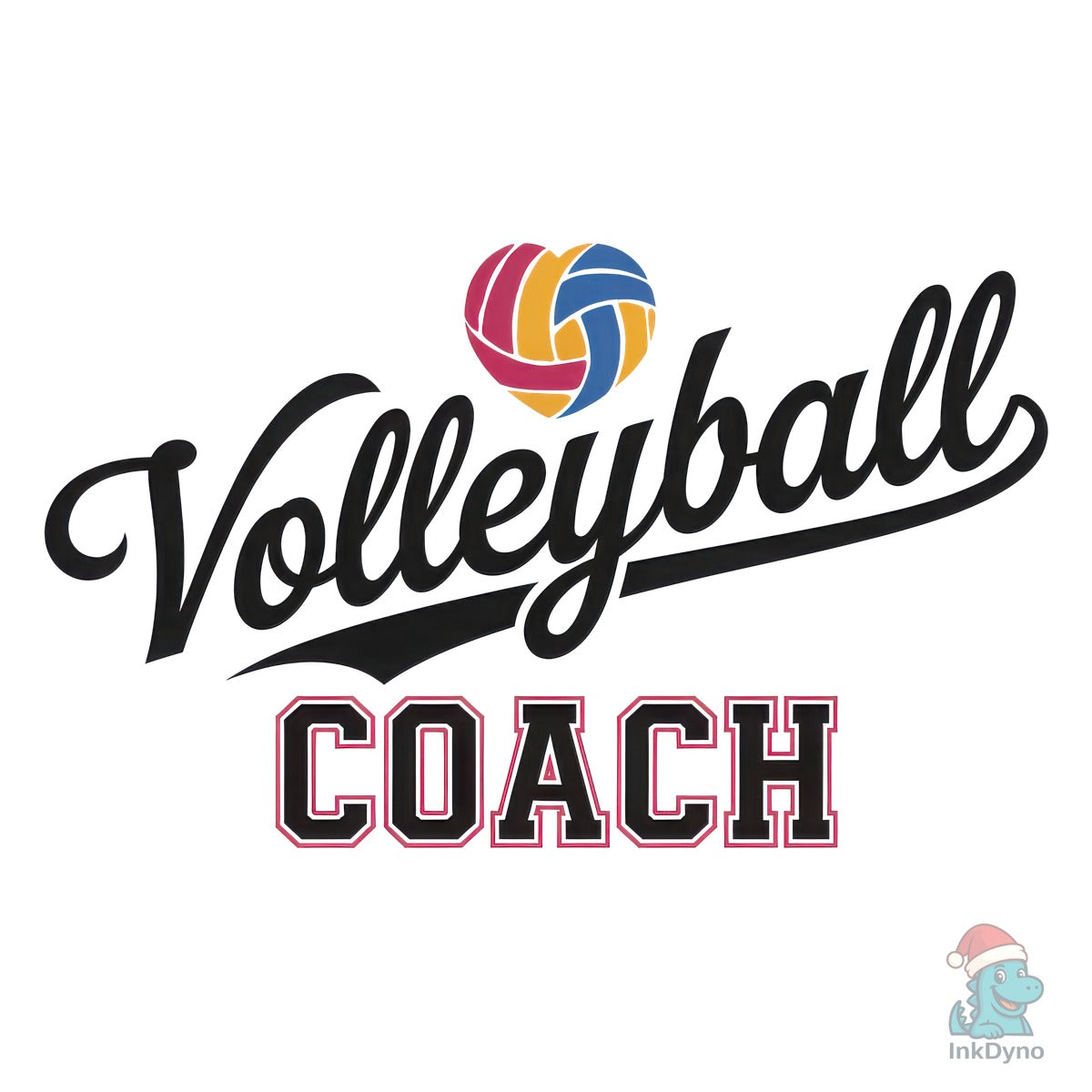 Vintage Volleyball Coach Mascot