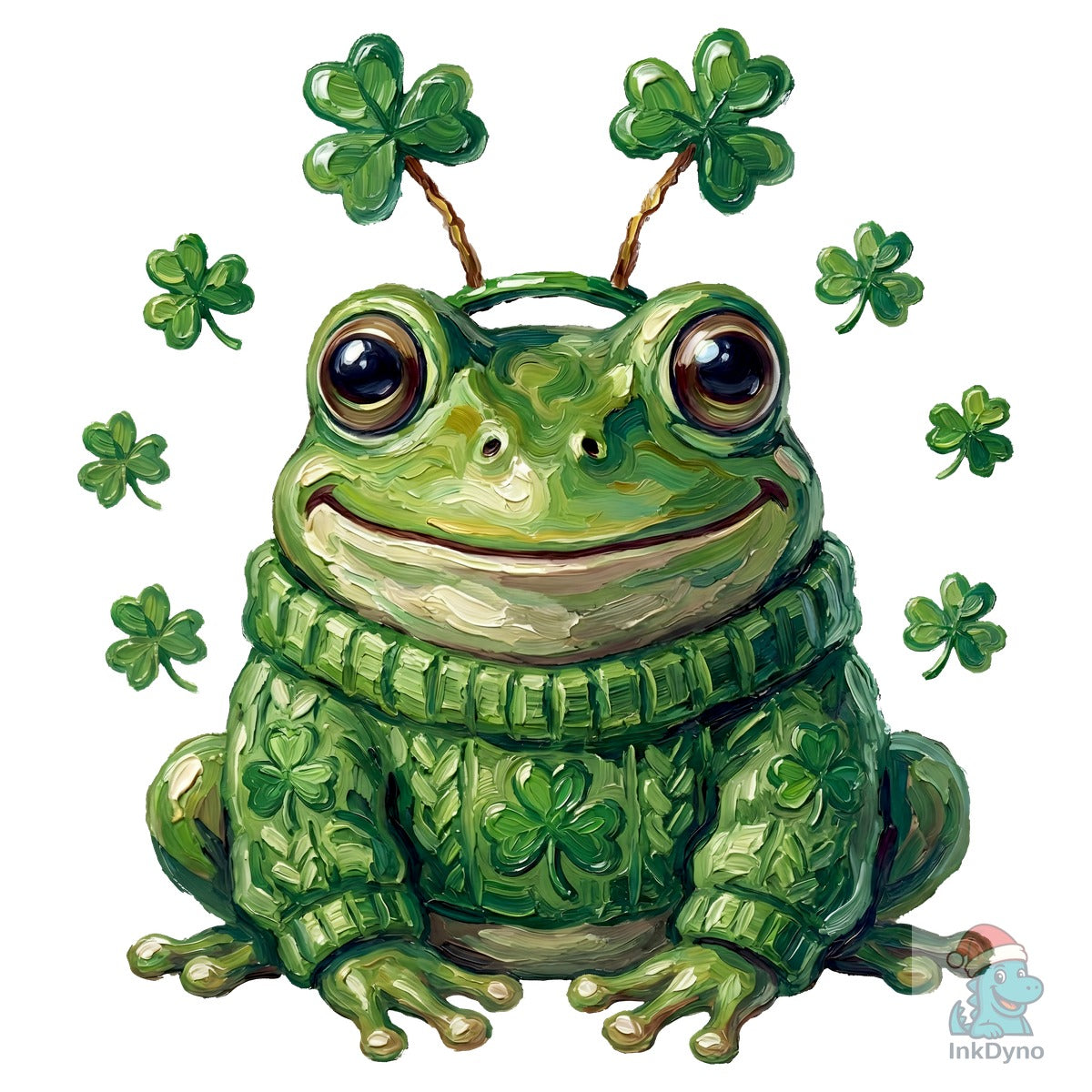 Adorable Lucky Frog Oil Painting
