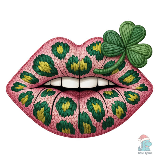 Shamrock Leopard Lips Lucky - DTF Transfer