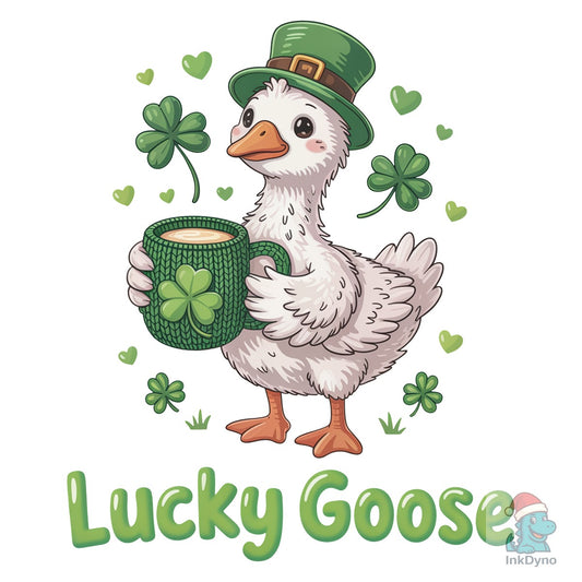 Faux Yarn Lucky Goose St Patricks Day - DTF Transfer