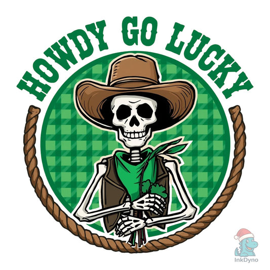 Howdy Go Lucky St.Patrick's Day Skeleton - DTF Transfer