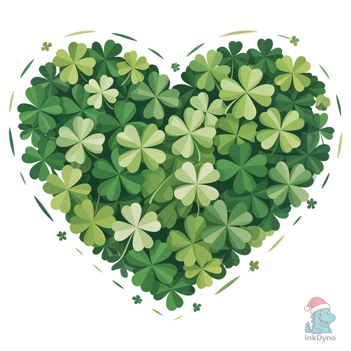 Retro Shamrock Heart St Pattys