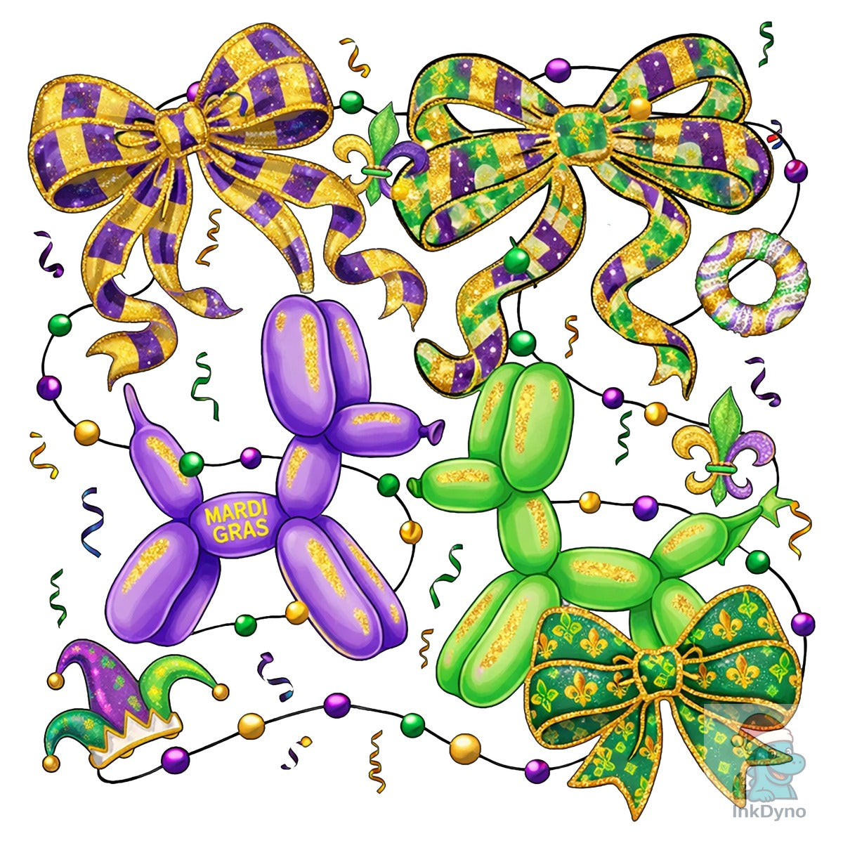 Coquette Bow Mardi Gras