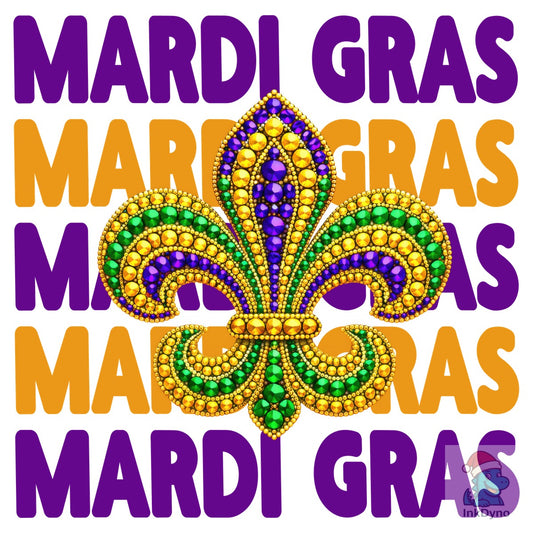 Mardi Gras Fleur De Lis Louisiana - DTF Transfer