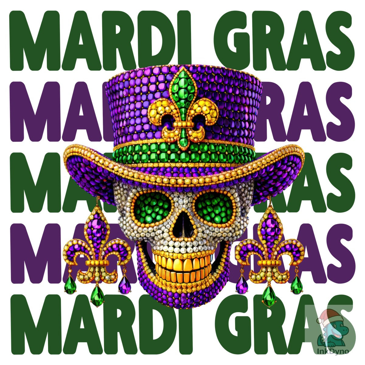 Mardi Gras Skull Sublimation