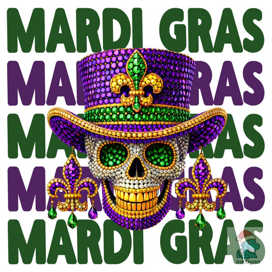 Mardi Gras Skull Sublimation - DTF Transfer