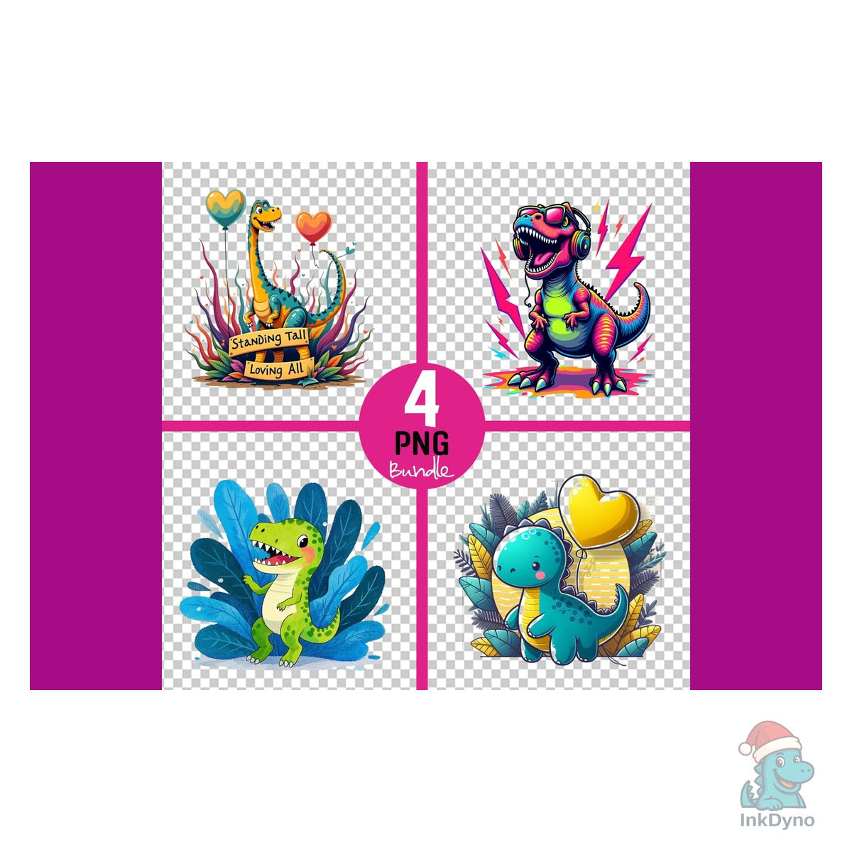 Colorful Dinosaur with Heart