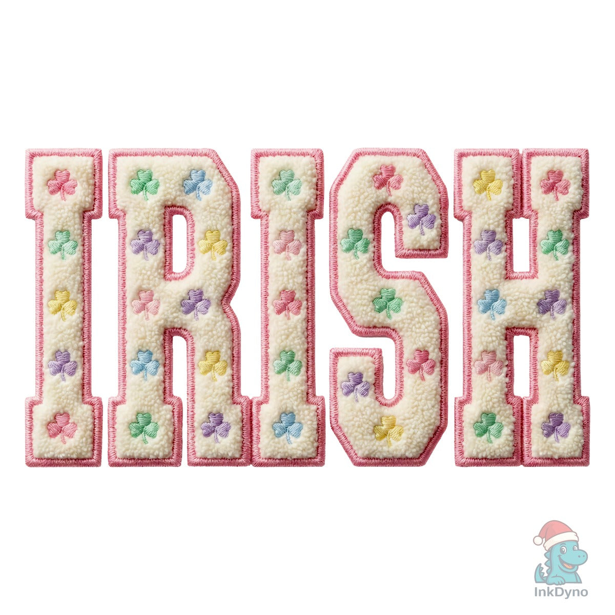 Irish Plush Yarn Typography Shamrock