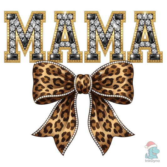 Mama Leopard Bow Bling - DTF Transfer