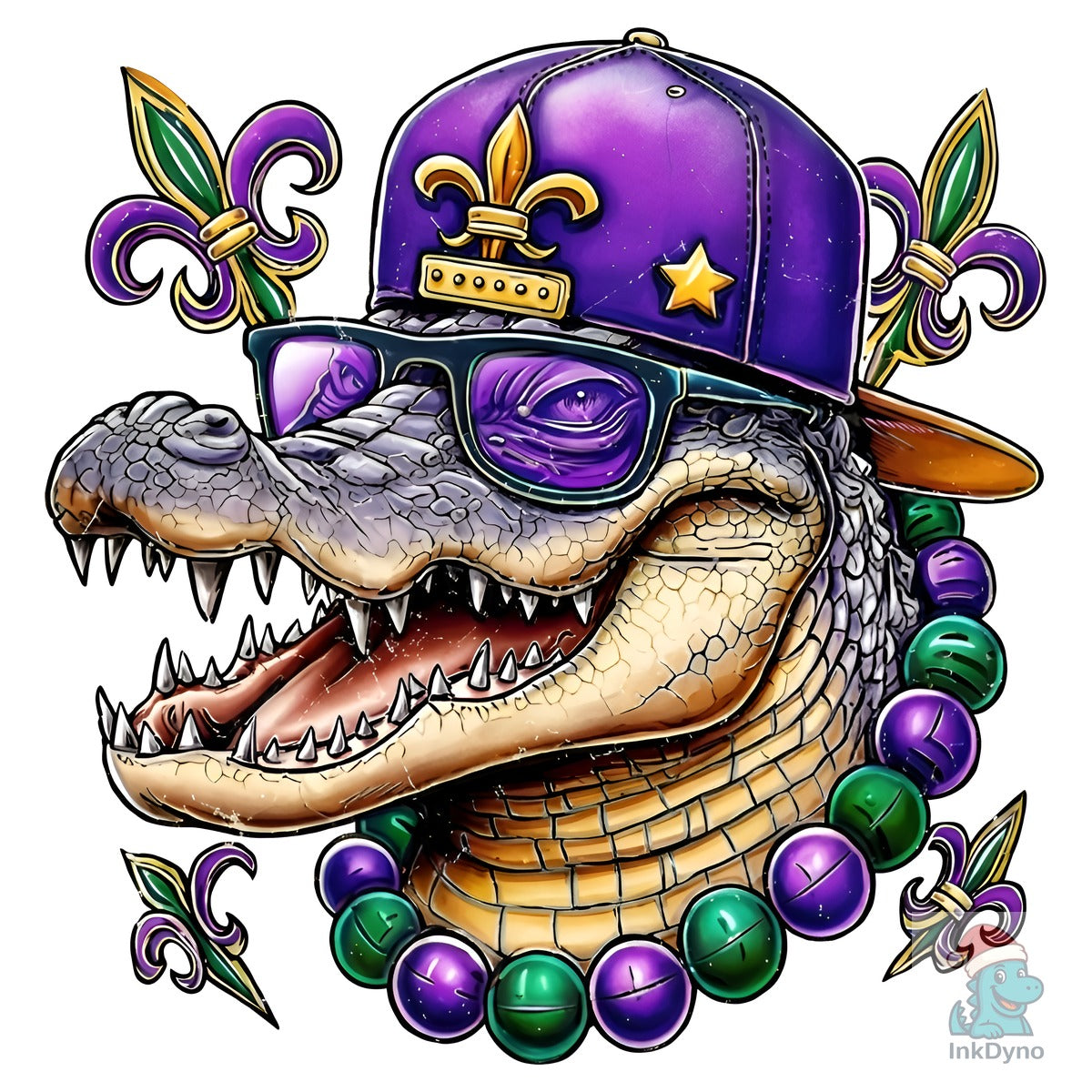 Mardi Gras Gator with Beads Carnival