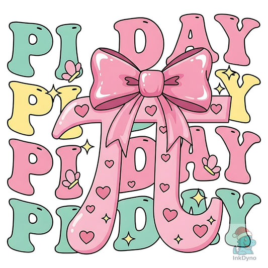 Pretty Pi Day Bow - DTF Transfer