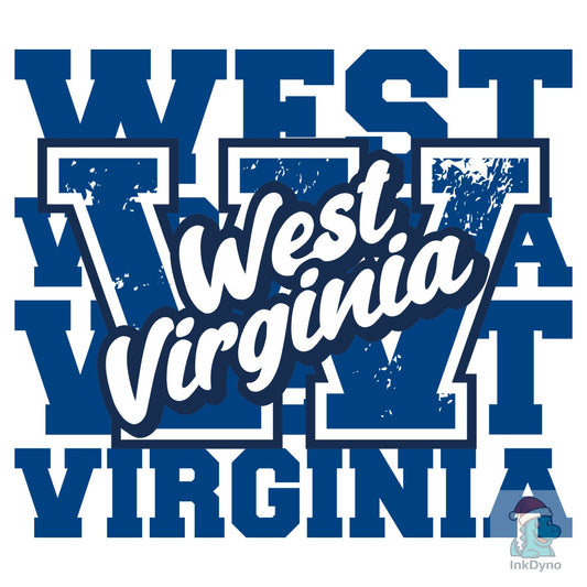 West Virginia State Front Back Shirt - DTF Transfer
