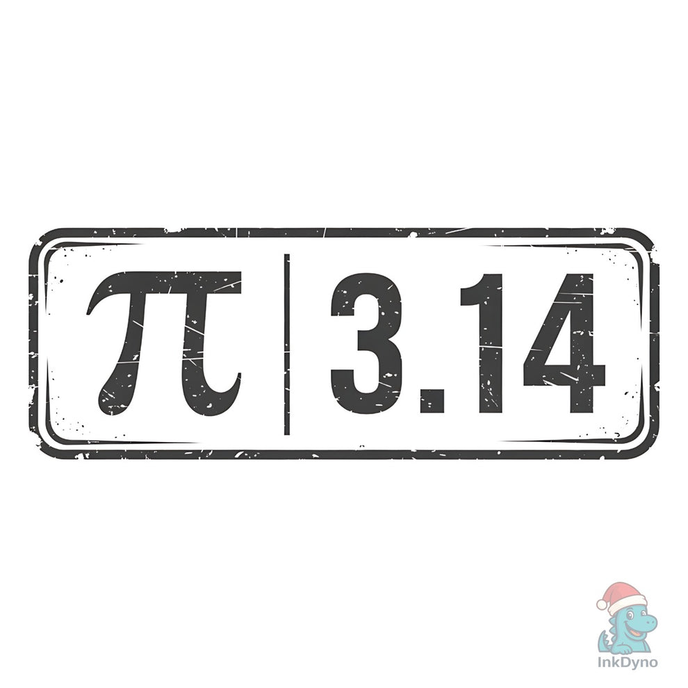 Pinniomal Math Pi 3.14 Minimal Math Symbol DTF Transfer | Ready to Press – InkDyno