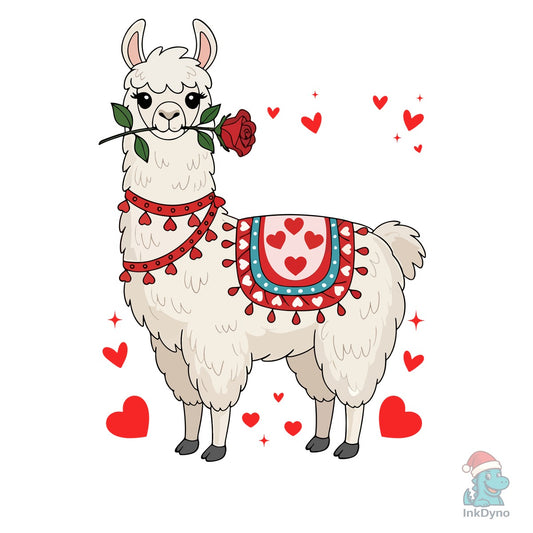 Cute Llama Valentine's Day T-Shirt - DTF Transfer