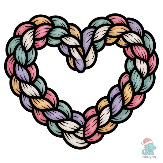 Faux Yarn Valentine Heart Valentine - DTF Transfer