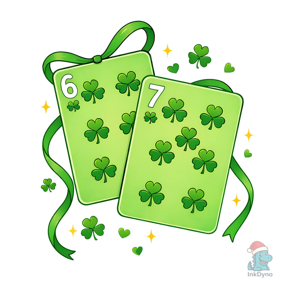 Lucky Shamrock Playing Card 6 7
