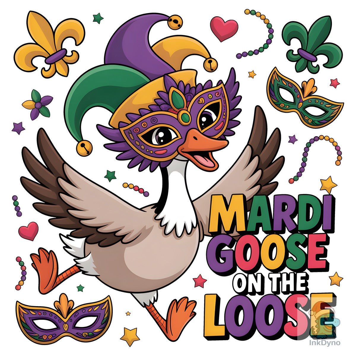 Mardi Gras Goose Funny Carnival Mask
