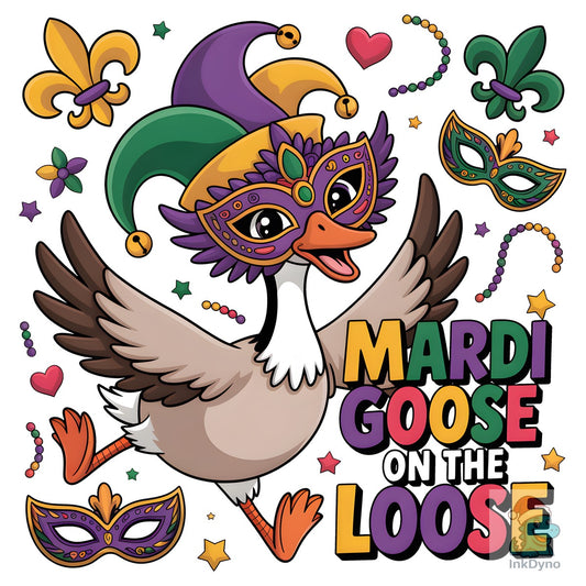 Mardi Gras Goose Funny Carnival Mask - DTF Transfer
