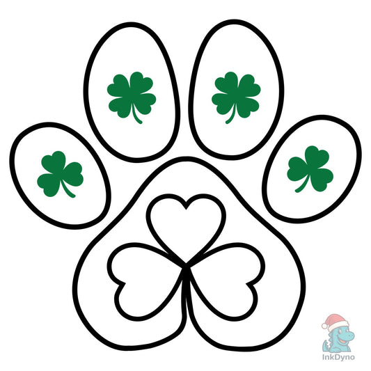 Shamrock Dog Paw St. Patrick's - DTF Transfer