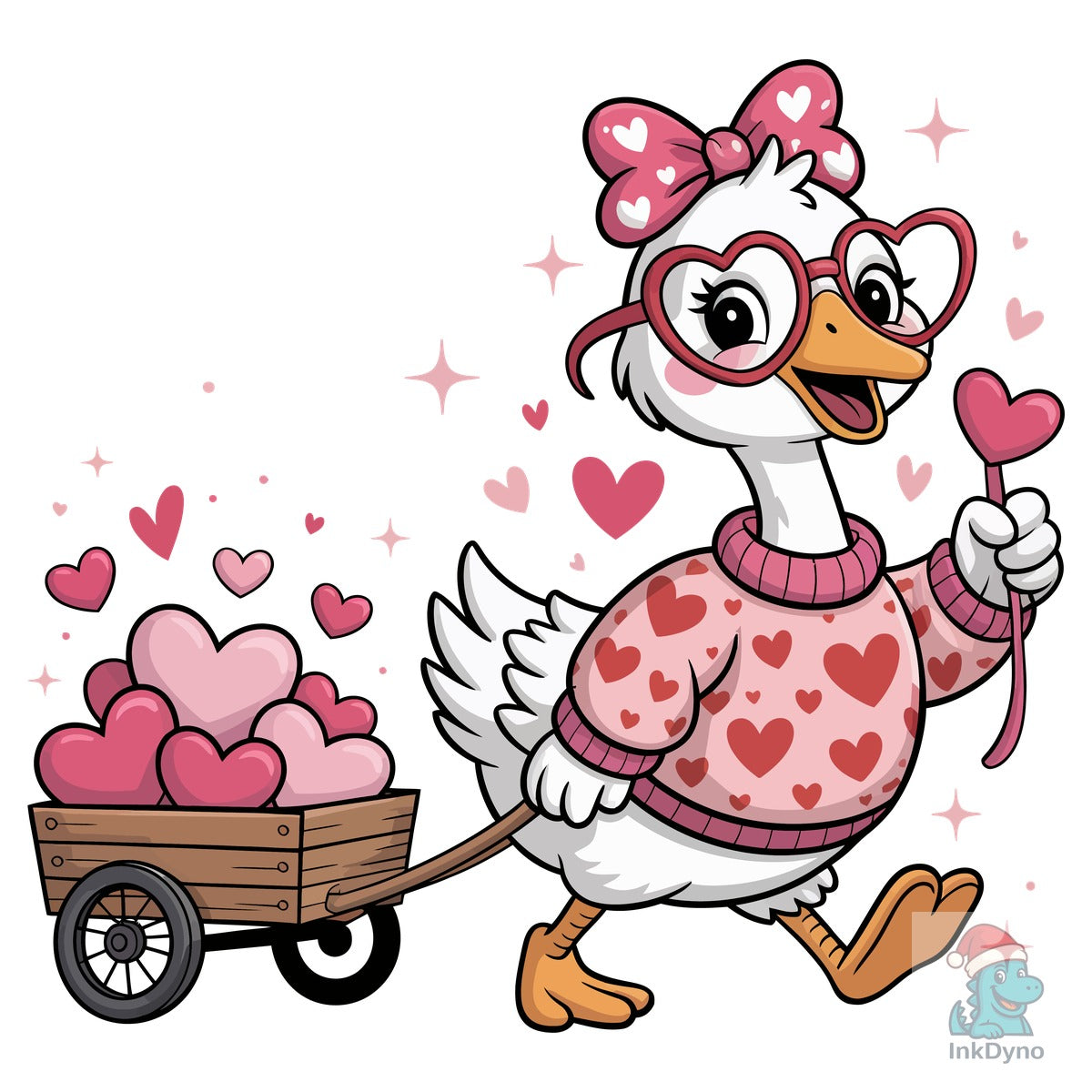 Funny Valentines Duck Vector