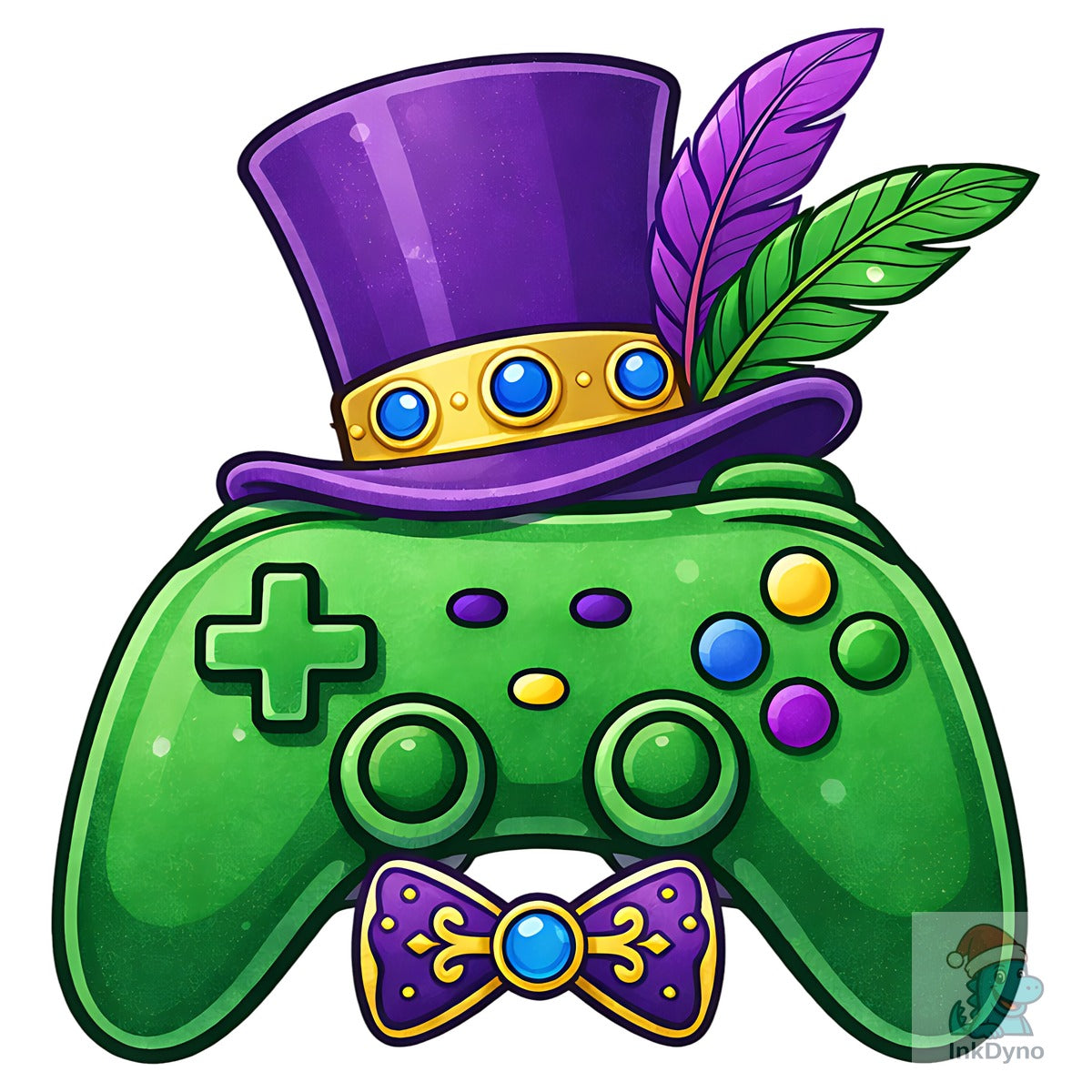 Mardi Gras Gaming Controller Illustratio