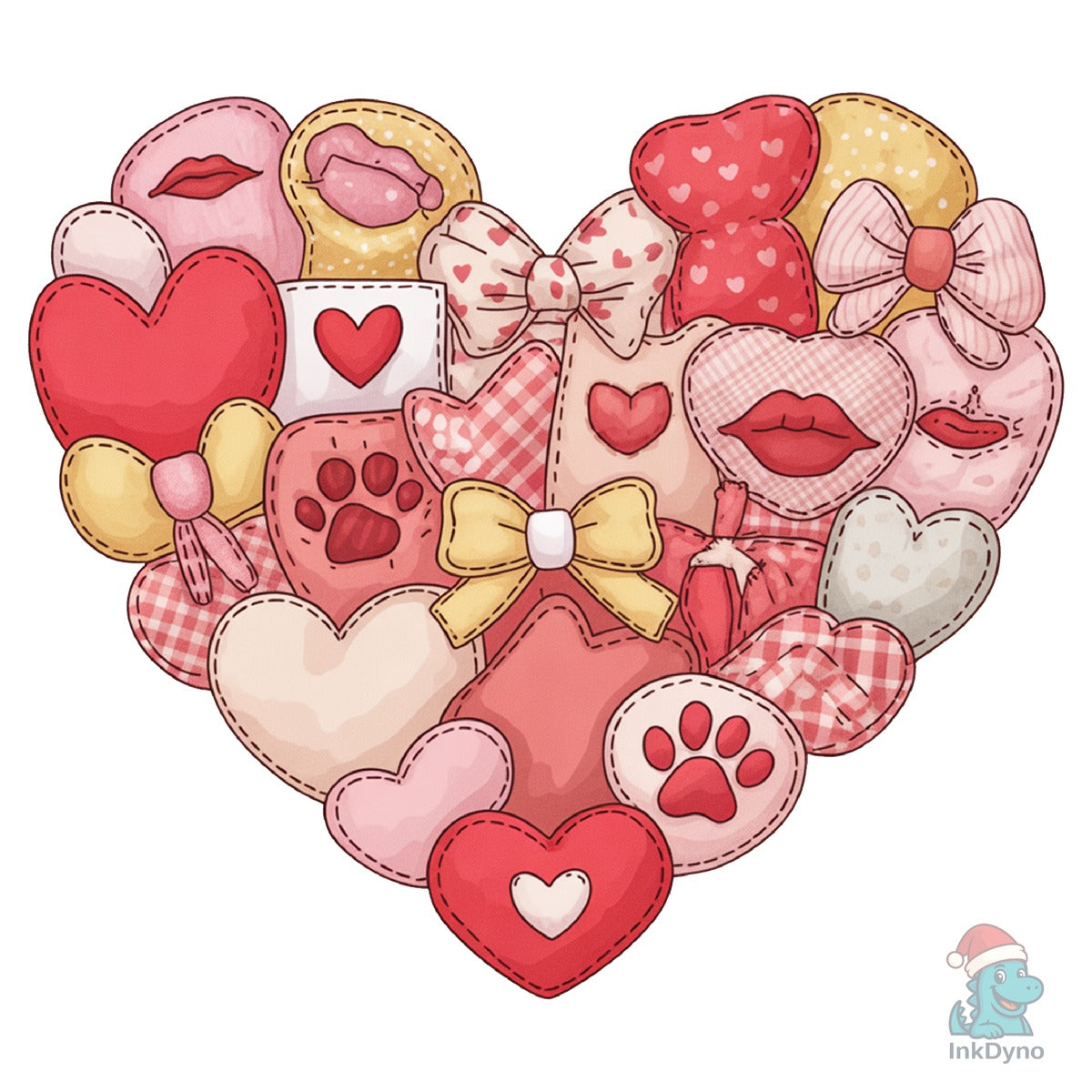 Patchwork Heart Valentine Sublimation PN