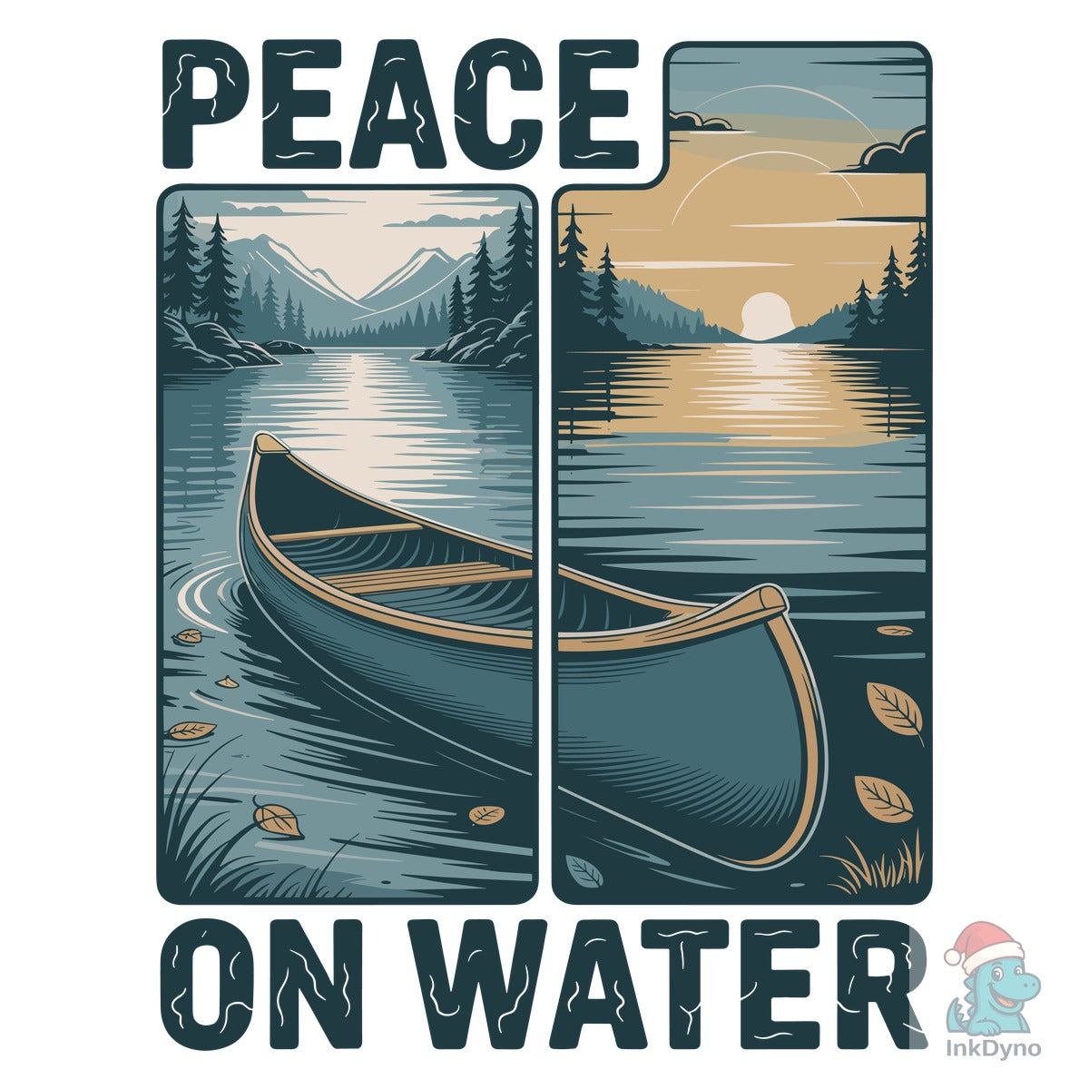 Peace on Water Typography T-shirt Design