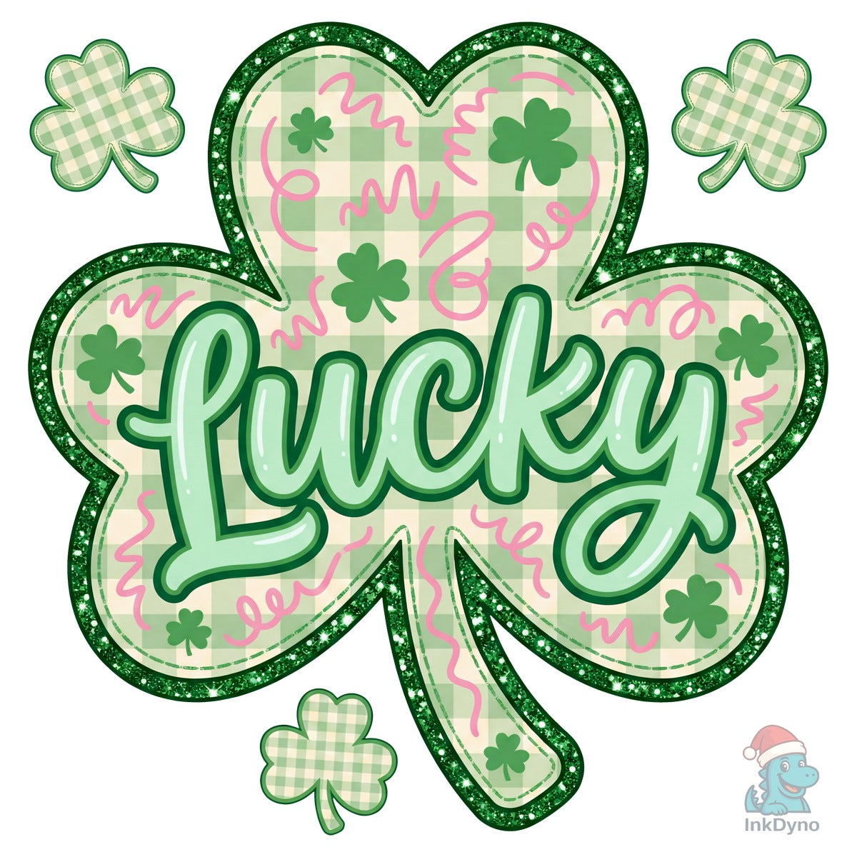 Pink Green Lucky Clover