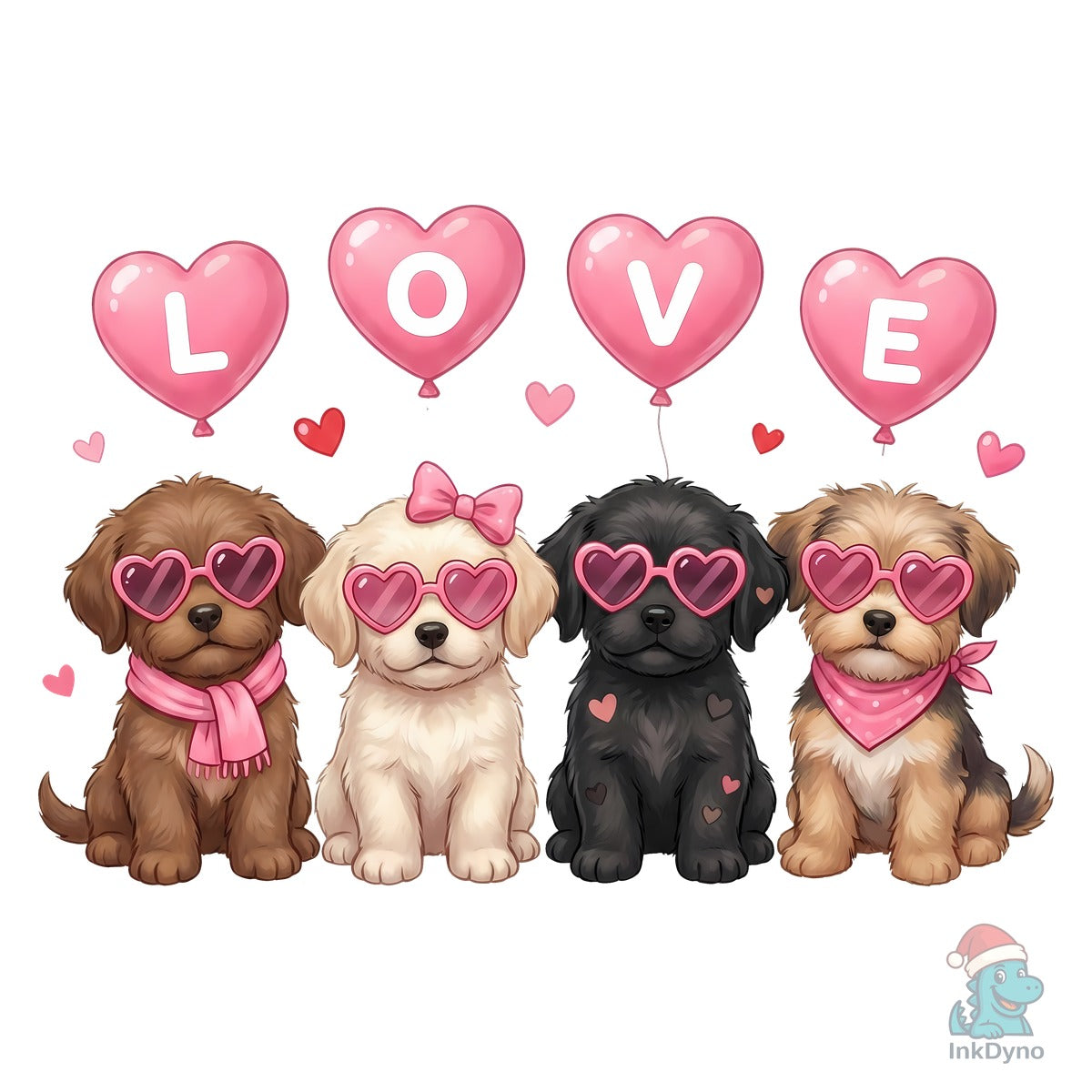 Cute Valentine Puppies Love Balloons