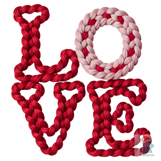 Love Knitted Embroidery Design - DTF Transfer