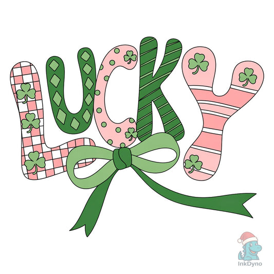 Lucky Faux Yarn Shamrock Coquette P - DTF Transfer
