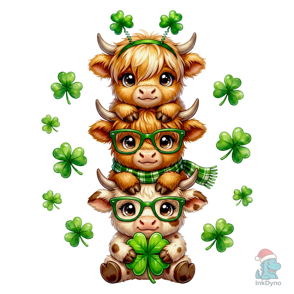 Stacked Highland Cows St Patrick