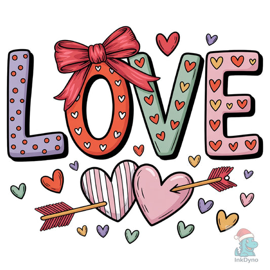 Valentine's Day Love Valentine Bow - DTF Transfer