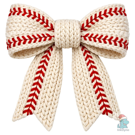 Cozy Knitted Bow Decoration - DTF Transfer