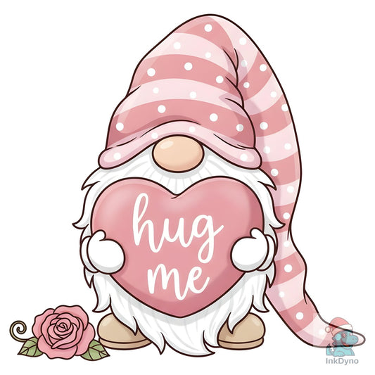 Cute Gnome Hug Me Heart Valentine's Day - DTF Transfer