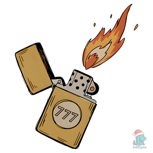 777 Lighter Vintage Flame Art - DTF Transfer