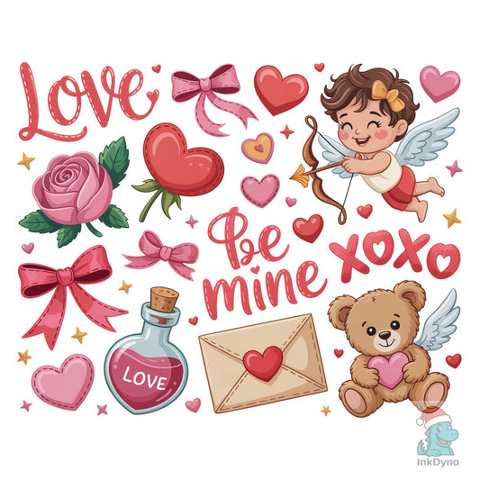 Retro Valentine Collage XoXo Be Mine PN - DTF Transfer