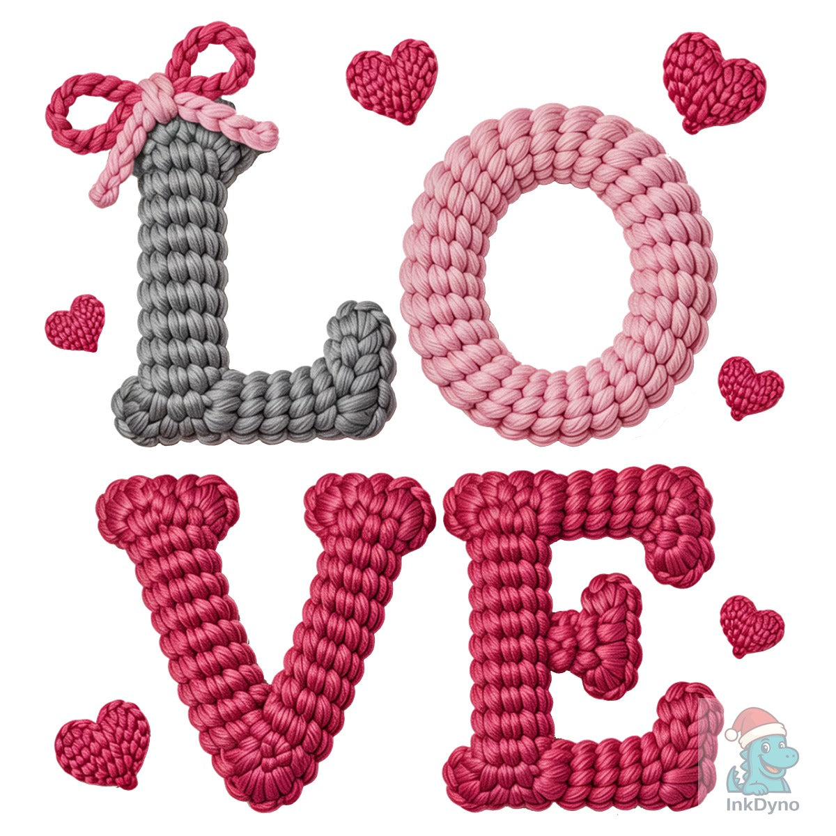 Faux Yarn Crochet Valentine Love