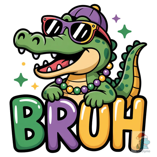 Funny Mardi Gras Bruh Alligator - DTF Transfer