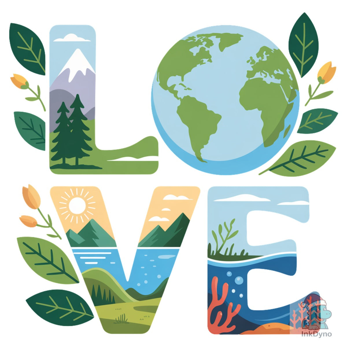 Love Earth Earth Day Love Typography