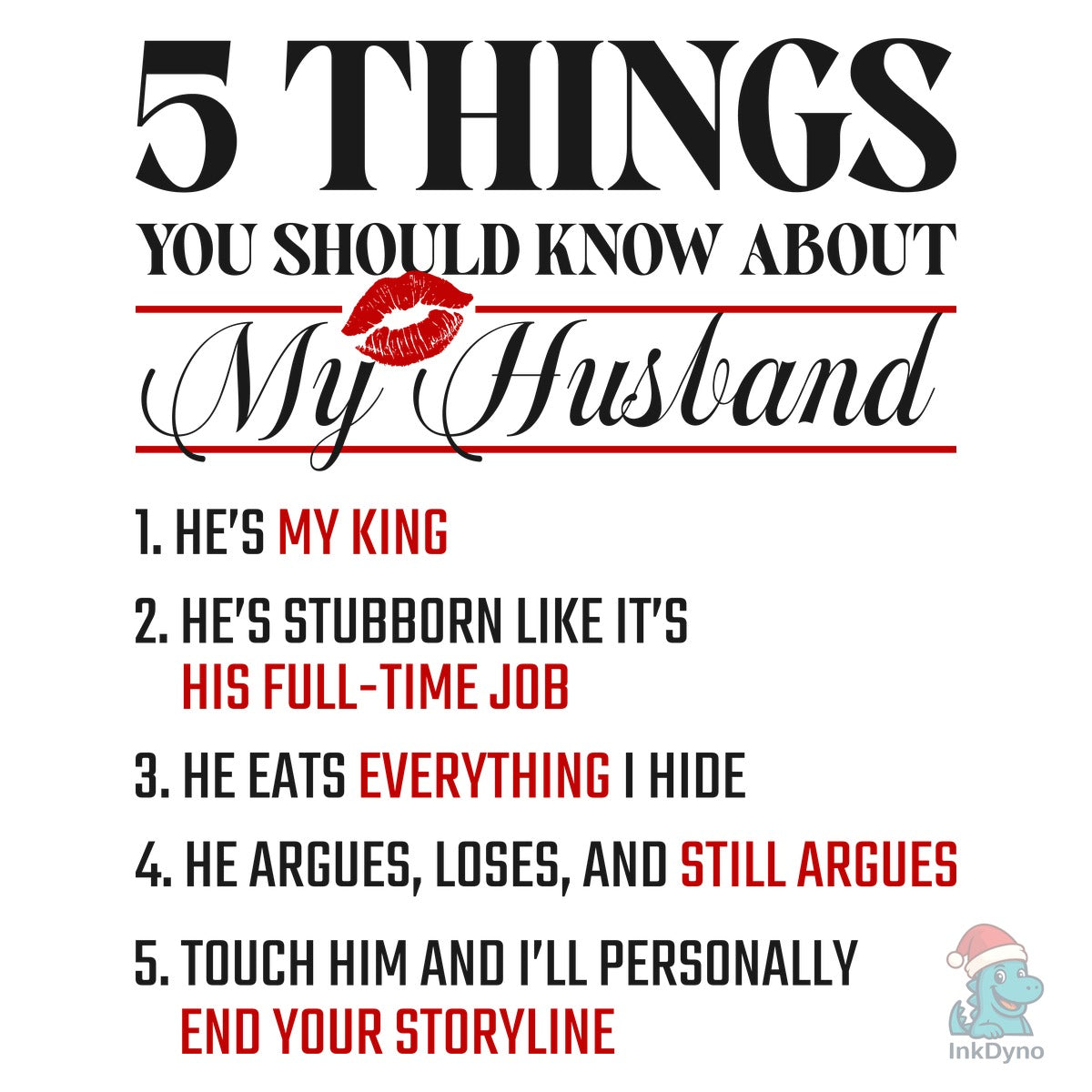Five Things About My Husband T Shirt