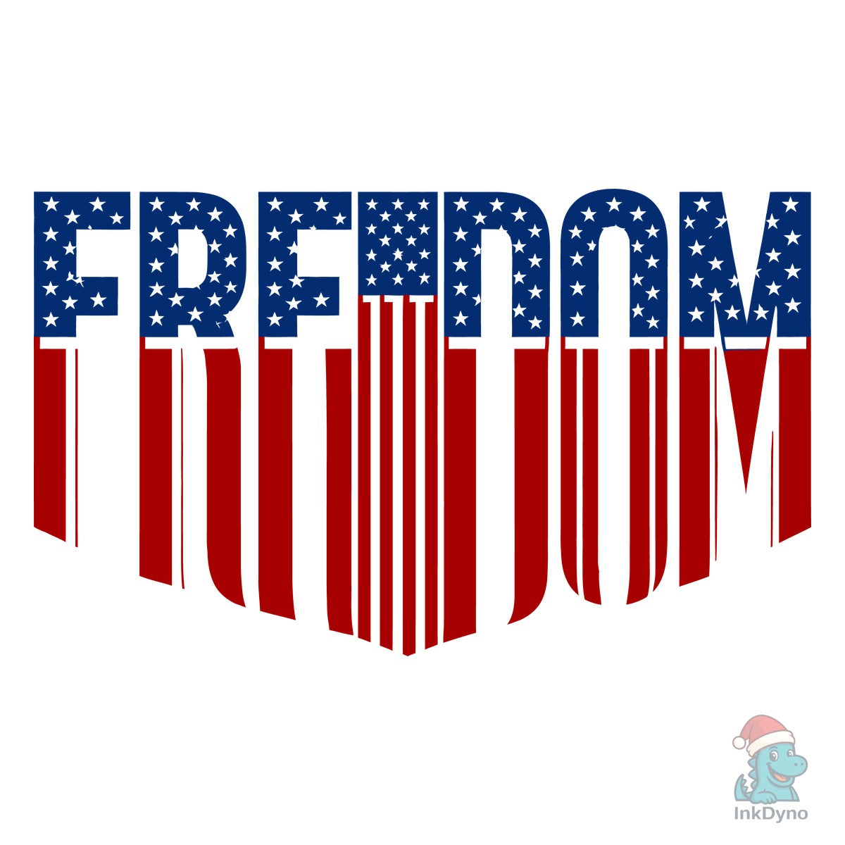 Freedom American Flag Typography
