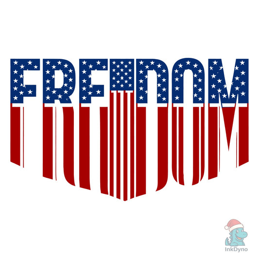 Freedom American Flag Typography - DTF Transfer