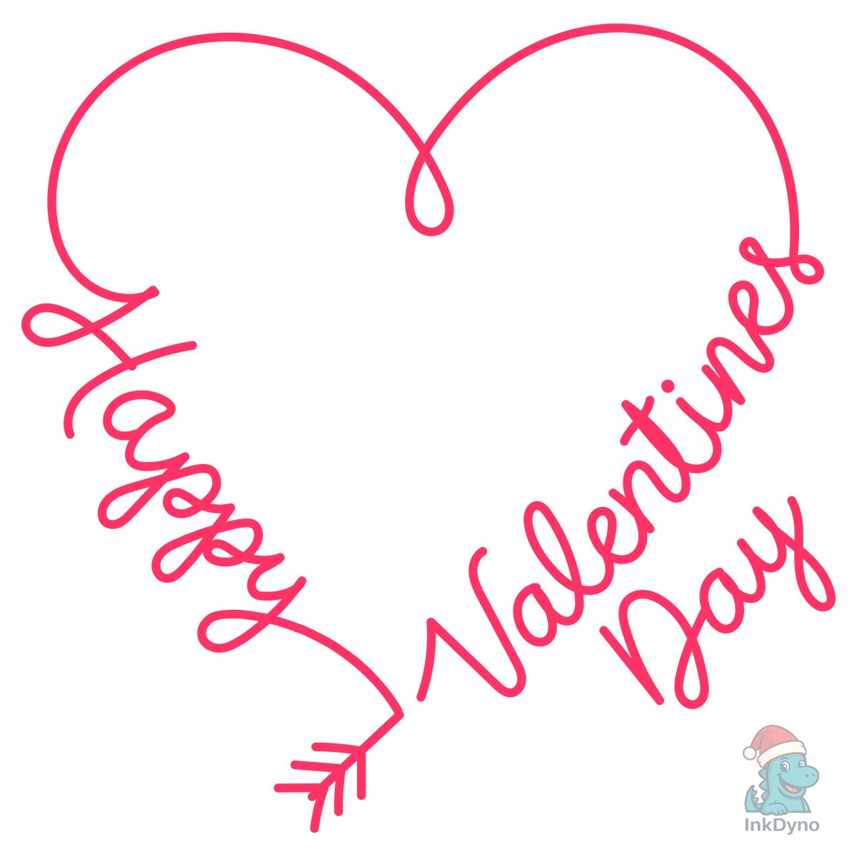 Happy Valentines Day Script Heart Wi