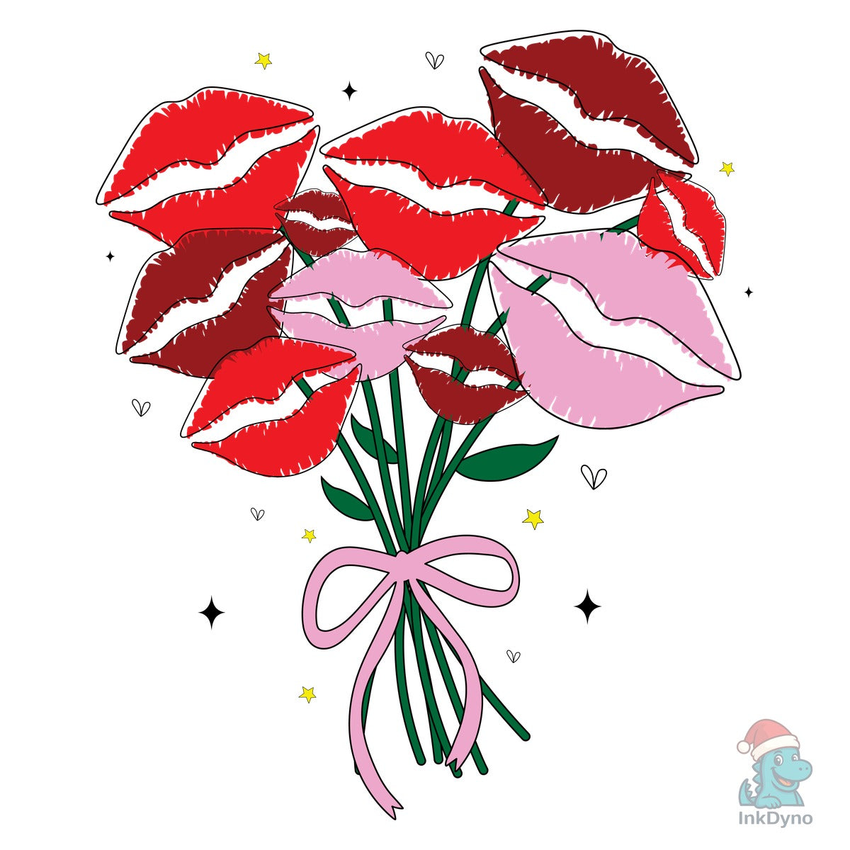 Valentine Kiss Bouquet Lips Kisses