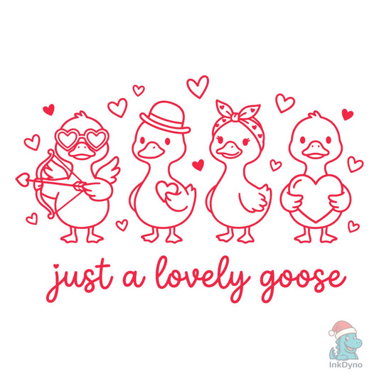 Valentines Lovey Goose Hand-Drawn - DTF Transfer