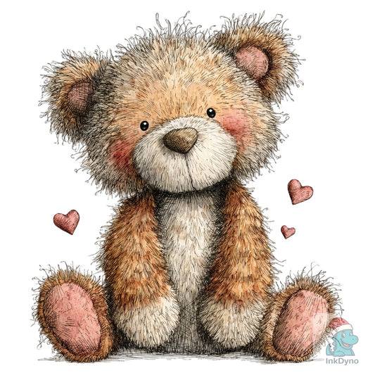 Whimsical Valentine Teddy Bear - DTF Transfer