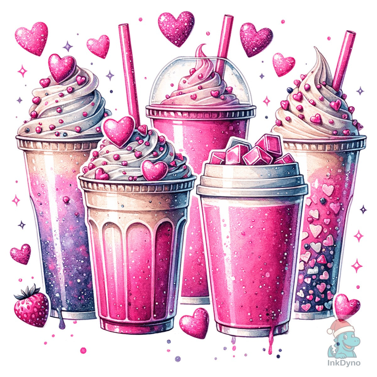 Coffee Lover Coquette Pink Hearts