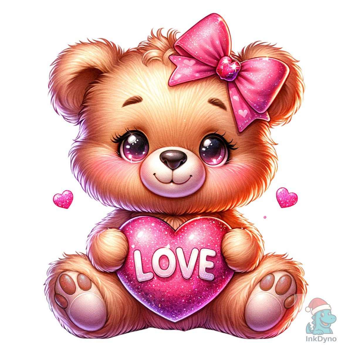 Teddy Bear Pink Love Heart