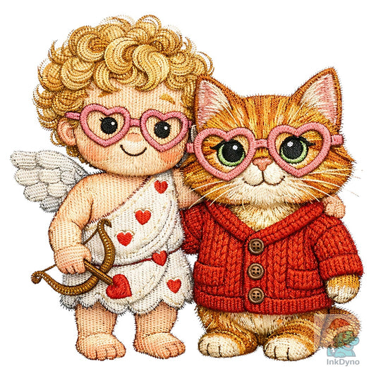 Crochet Cupid Cat Valentine - DTF Transfer